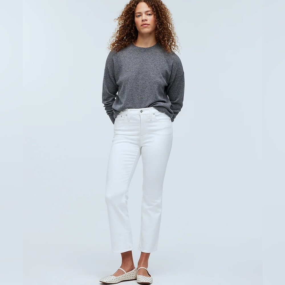 Madewell Kick Out Crop Jeans in White Size 26 NWT